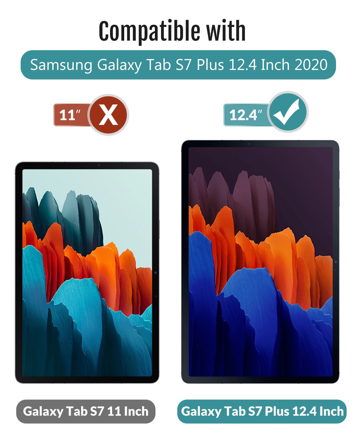 Etui til alle samsung galaxy tab  s7 plus 12.4 in tablet (sm -t970/t975/t976), stærk magnetisk tredobbelt stativ cover cover til  s7p