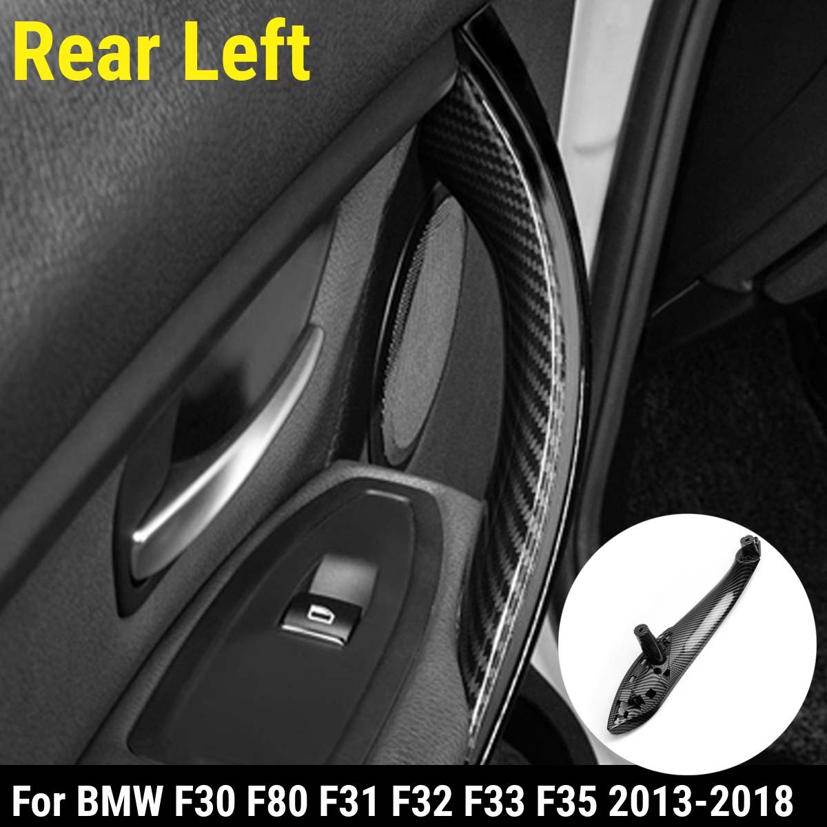 Auto Innen Tür ziehen Griff trimmen Abdeckung Kohlenstoff Gedruckt Für BMW F30 F80 F31 F32 F33 F35: rückseite links