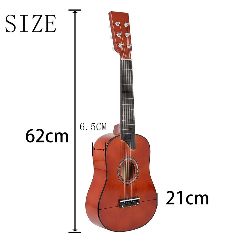 25 tommer mini lille guitar basswood 6 strenge akustisk guitar med pick strings til begyndere børn børn