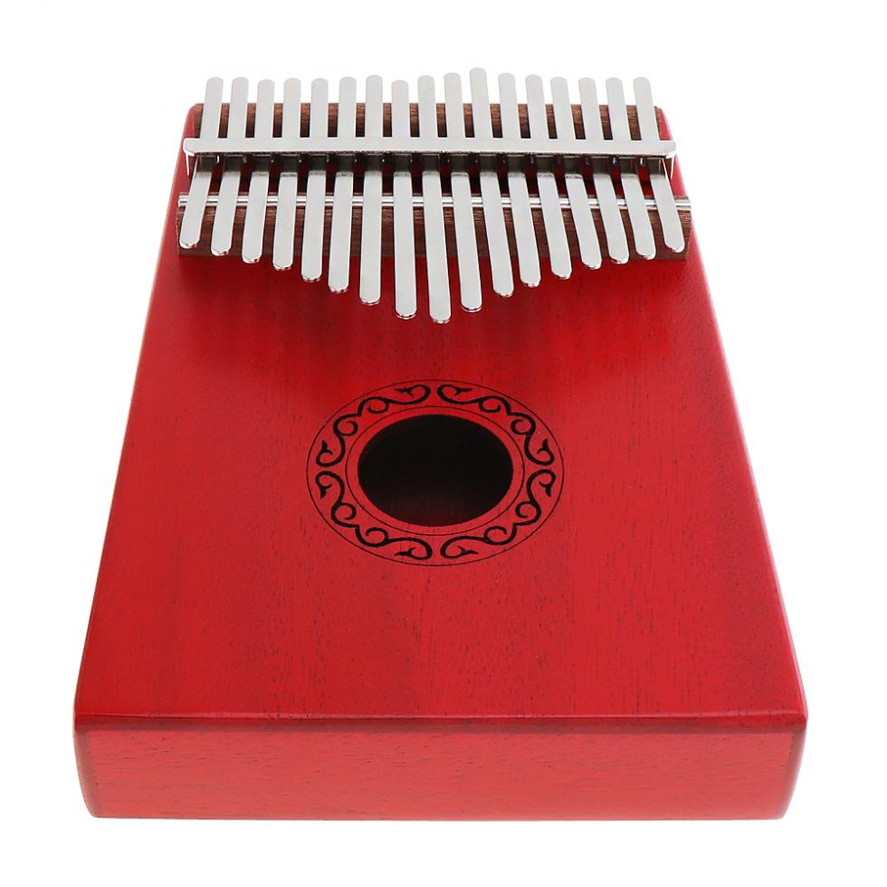 17 touches rouge Kalimba simple conseil acajou doigt pouce Piano Mbira Mini clavier Instrument de musique avec accessoires complets