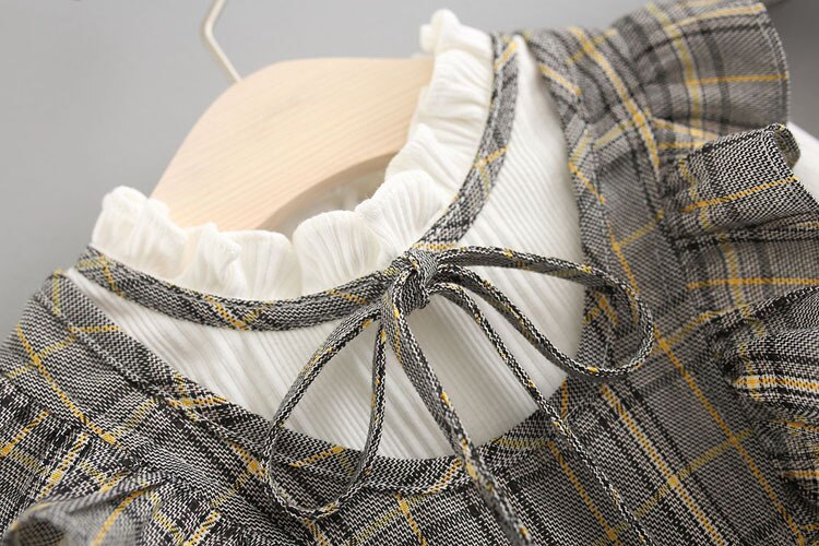 Søt vestido infantil baby jente kjole jenter college vindkjole 0-3 år gammel baby langermet høst todelt lang kjole