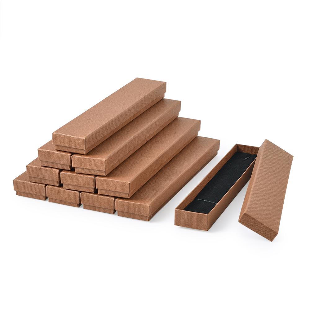 12pcs Cardboard Jewelry Boxes - 21x4x2cm Rectangle Packaging for Bracelets, Necklaces: Sienna