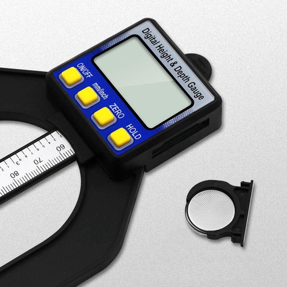 Digital Depth Caliper height gauge Digital Tread Depth Gauge LCD Magnetic Self Standing Aperture 0-80mm