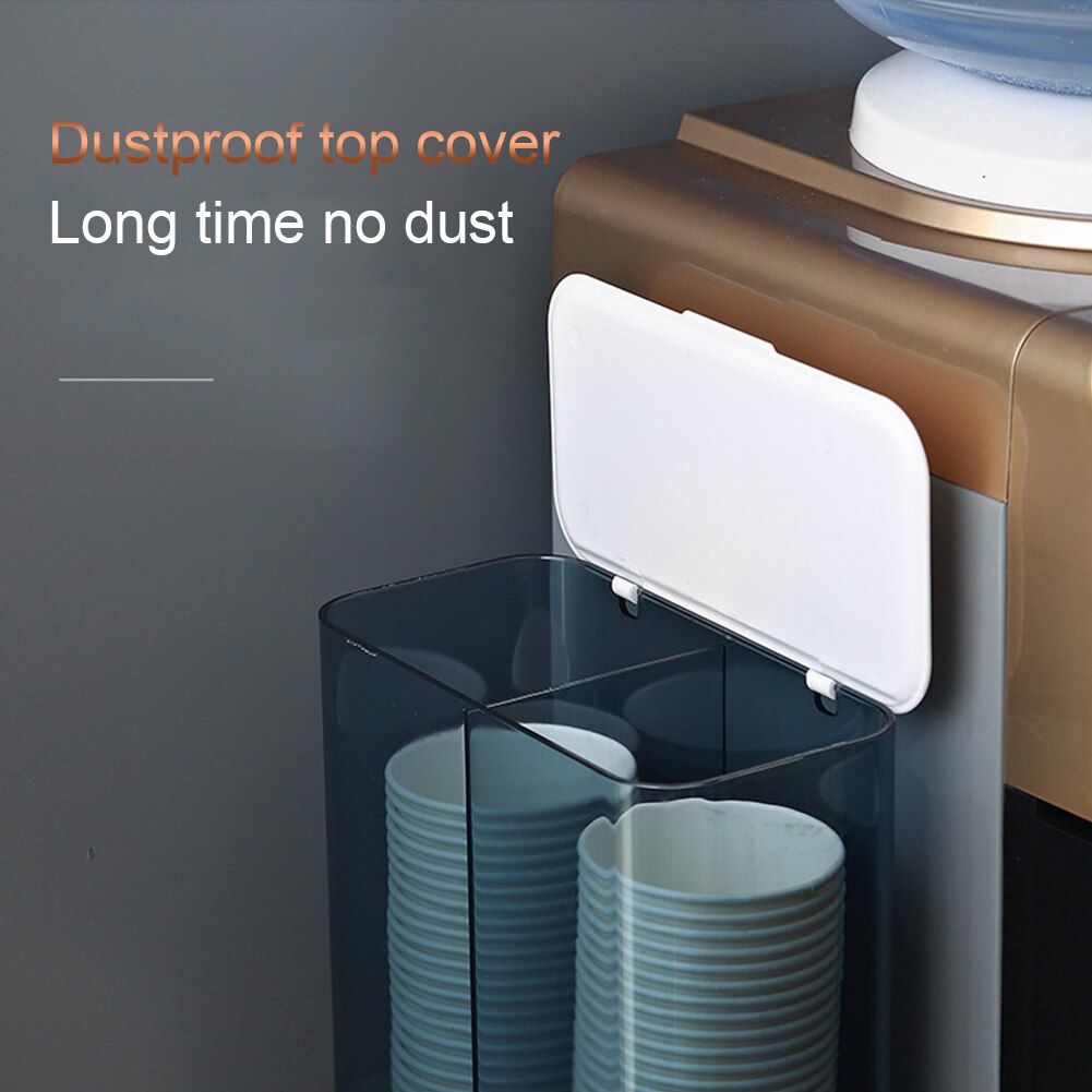 Wandmontage Wegwerp Beker Dispenser Ruimtebesparend Stofdicht Thuis Kantoor Houder Dubbele Buis Remover Automatische Organizer