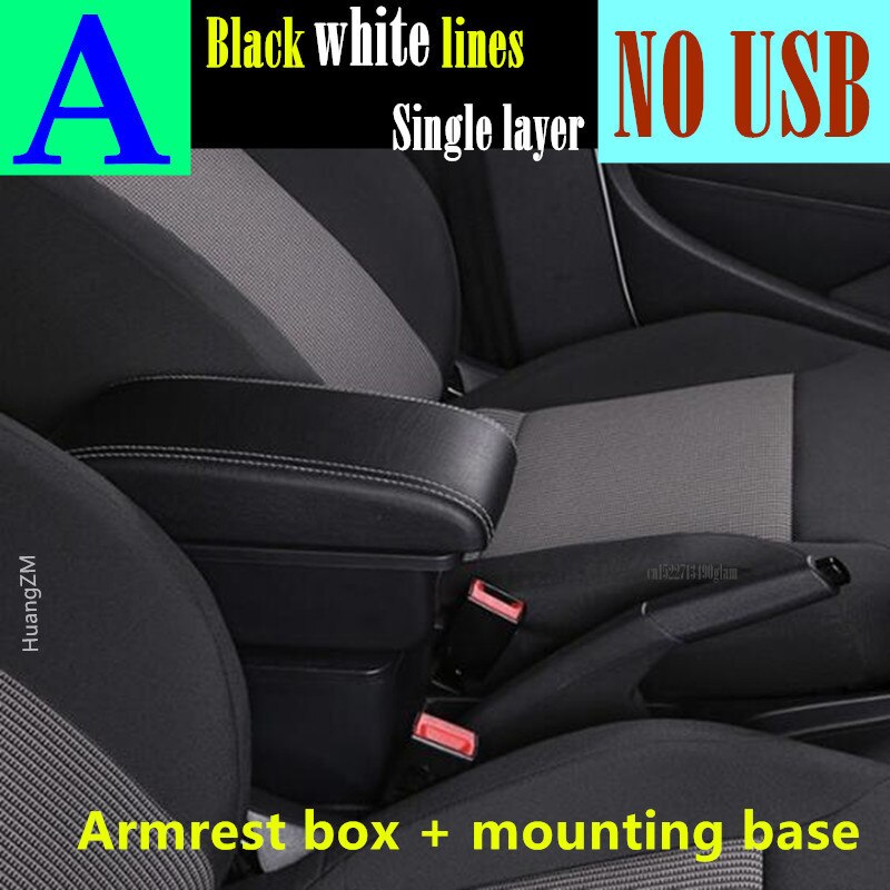 Accoudoir de voiture avec Interface USB, boîte de rangement de contenu en magasin Central pour Opel et Adam: A3 white line No USB
