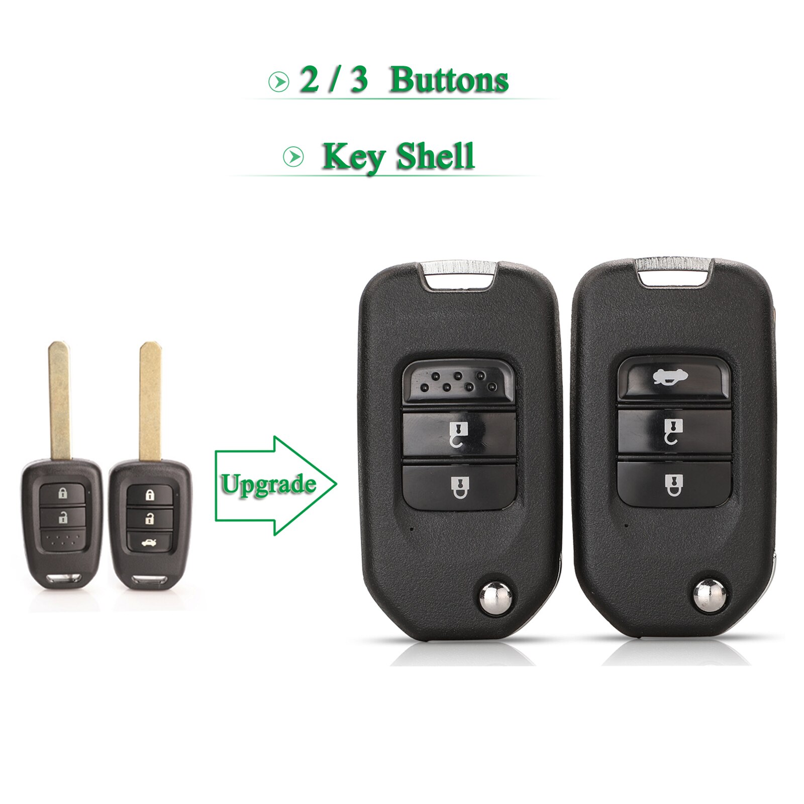 Bilchave 2/3 Buttons Modified Flip Remote Key Shell For Honda FIT XRV ...
