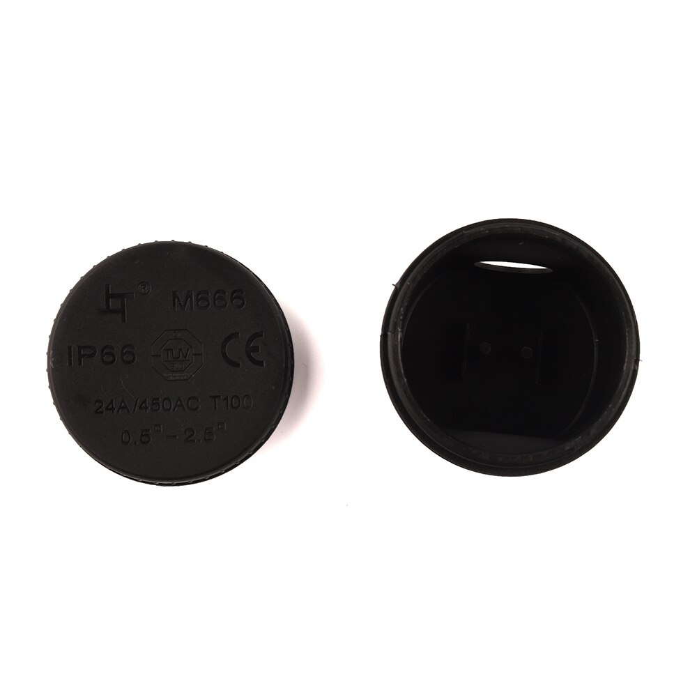 Connecteur de fil électrique étanche IP66, boîte de jonction ronde à 2 voies pour l'extérieur avec accessoires de Terminal lumineux 24A/450V