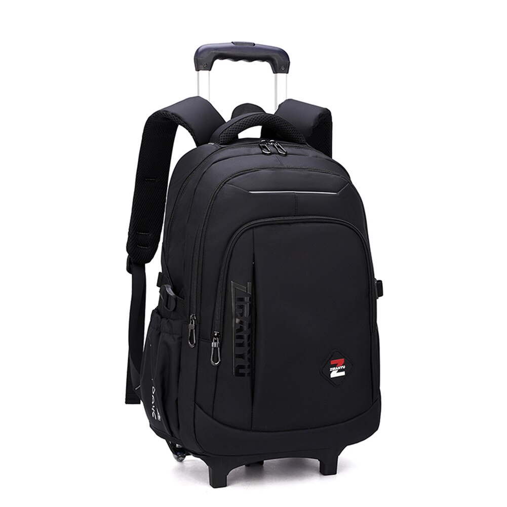 Kids' Luggage Rolling Backpack for Boys Wheeled Bag Trolley School Bags Carry On Travel Luggage Mochila: 2 Wheels Black