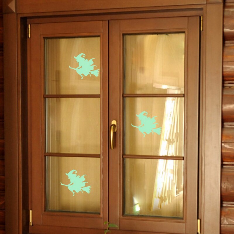 Halloween Luminous Stickers Luminous Stickers Children's Room Personality Wall Sticker Old man broom stickers