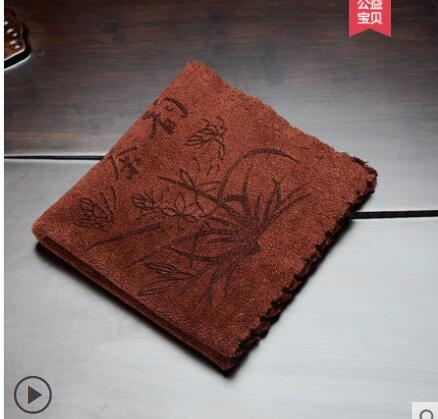 Torchon en coton et lin épais, style chinois, rétro, , absorbant, tissu à thé brodé: 1