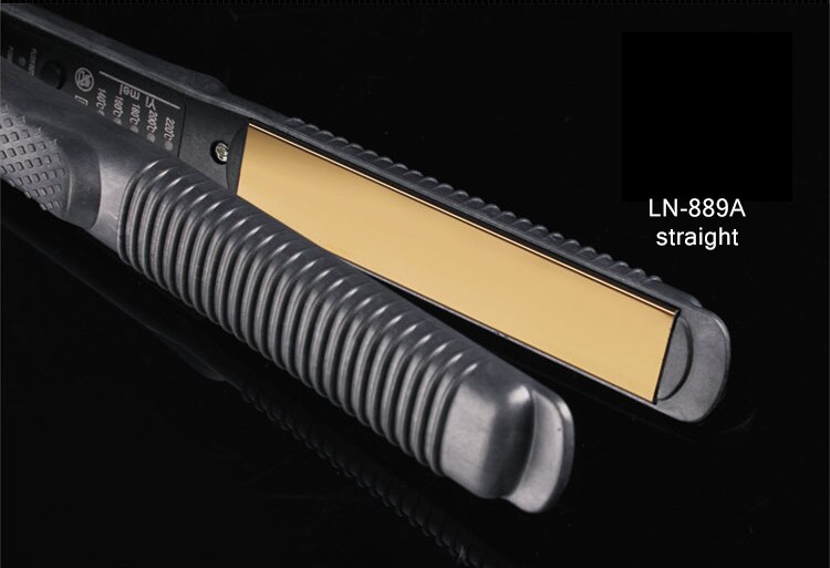 Alisadores de cabello electrónicos profesionales, herramientas para enderezar el hierro corrugado, 110-220 V, rizador de corrugación, Chapinha, plancha plana: LN889Astraight
