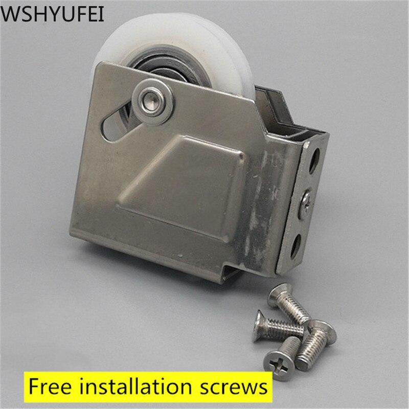 2 szt. Wyciszenie szafy przesuwne drzwi koło pasowe wiszące kółka szafka przesuwna rolka robić drzwi łożyska montowane na powierzchni akcesoria robić rowków