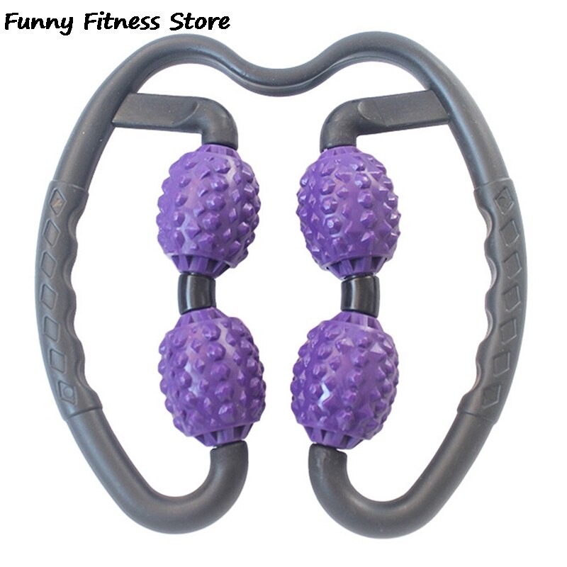 Ben massage rulle fitness motionscenter pilates sport yoga blok relaxer massage stick udstyr hjemme indendørs voksen 4 hjul foam roller: Lilla