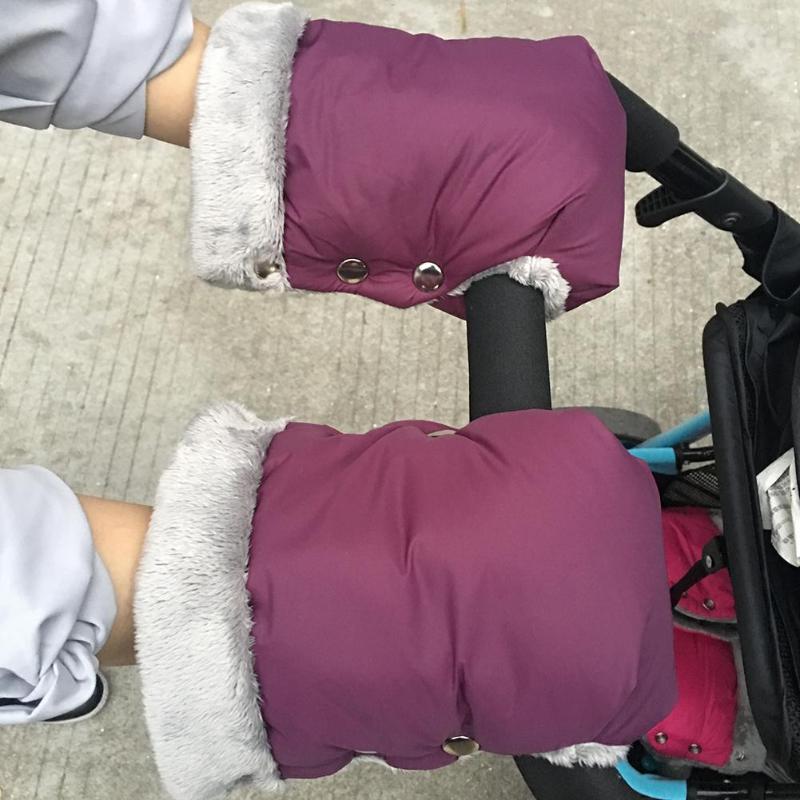 Mütter Baby Wagen Handschuhe Einfache Tragbare Atmungsaktive Weiche Oberfläche Verdicken Warme Baby Kinderwagen Hand Muff Handschuhe