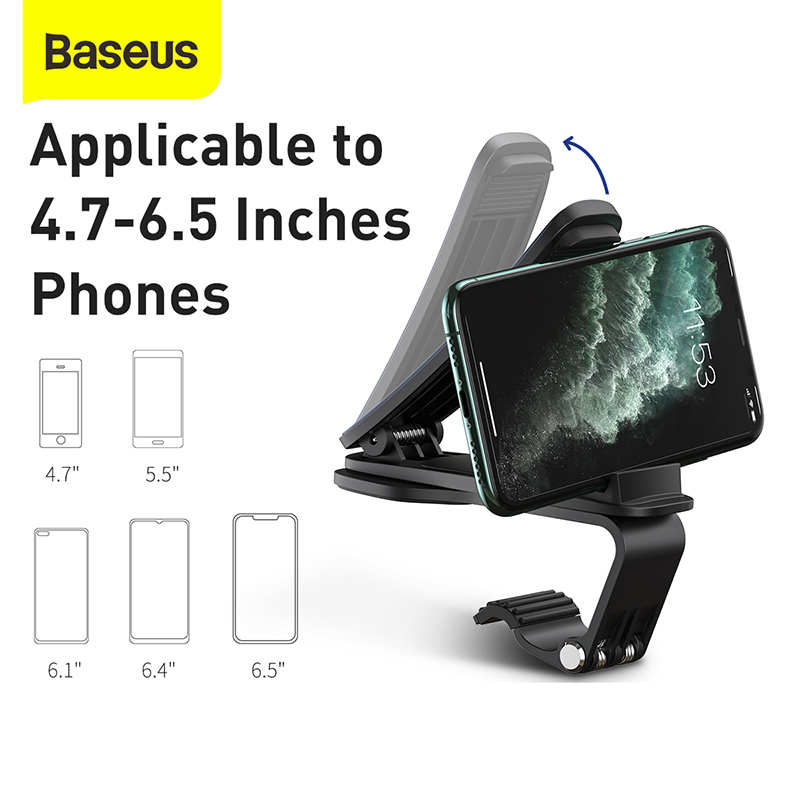 Support de téléphone de voiture Baseus support de téléphone de tableau de bord de Navigation GPS à 360 degrés dans la voiture pour support de montage universel à Clip de téléphone