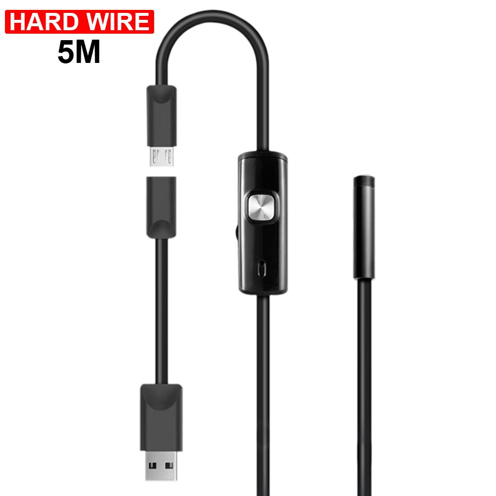 6LED 5.5mm Slang USB Mobiele Telefoon Endoscoop Harde Buis Kanaal Airconditioning Auto Reparatie Camera: 5M hard wire