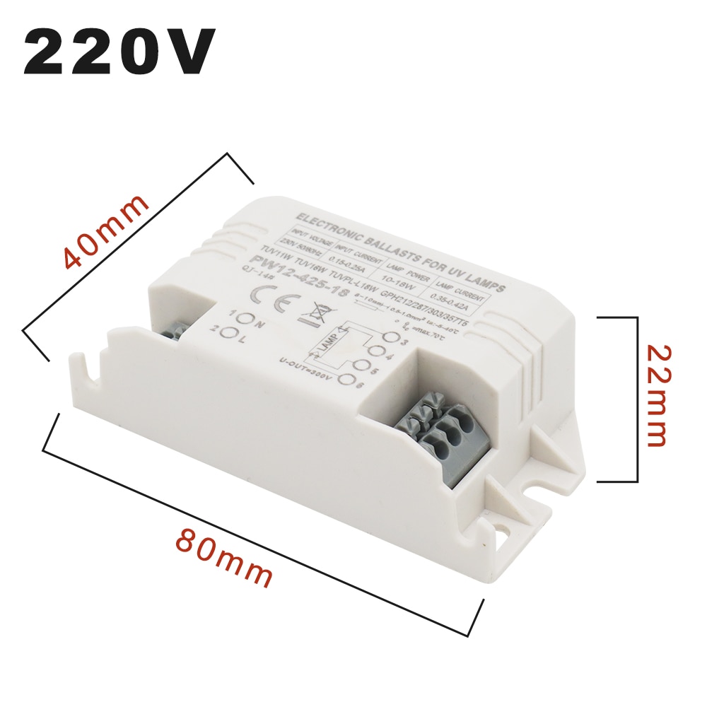 220V 4-18W Universele Elektronische Ballasten Voor 2G7 G23 Uv Lamp Buis G10q Ultraviolet Kiemdodende Lamp G5 uvc Steriliseren Lichten