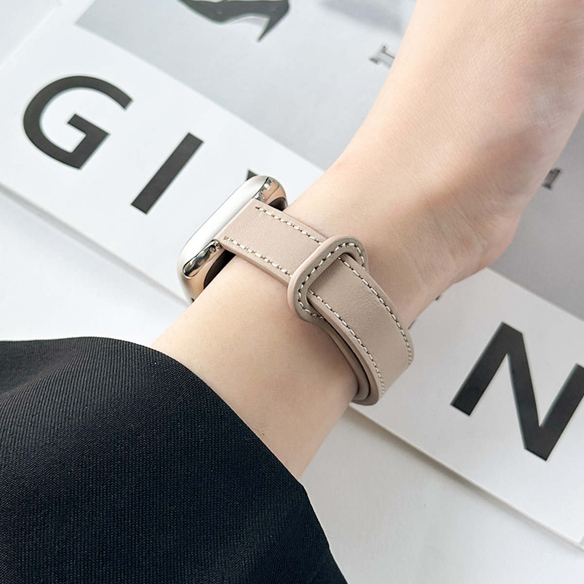 Tynd pu-læderrem til apple watch-rem 10 42/46mm 41/45 mm slank rem til iwatch loop  s9/8/7 se 6/5/4 40/44mm 42mm 38mm