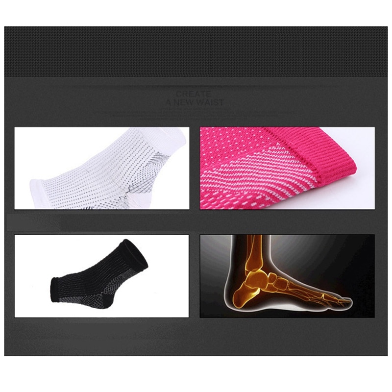 1Pair Foot Sleeves Magnetic Foot Support Compression Ankle Brace Socks Relieves Plantar Fasciitis Heel Pain Socks