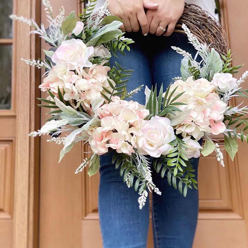 10-40Cm Natuurlijke Rotan Krans Guirlande Jaar Kerst Krans Deur Decoratie Bruiloft Decoratie Hawaii Feestartikelen