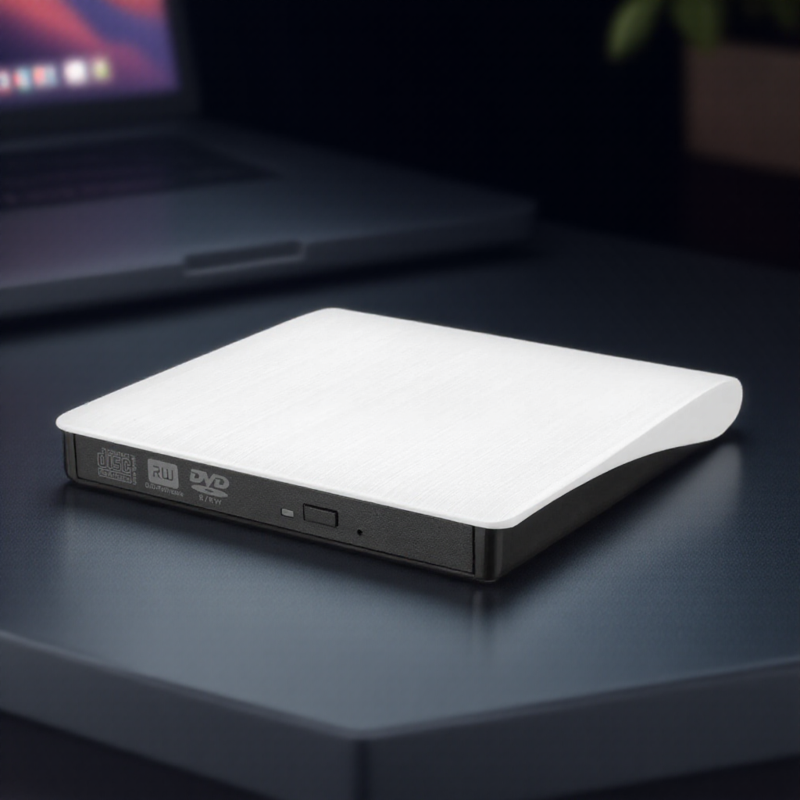USB 3.0 External CD DVD Drive Writer Burner Portable for Laptop Desktop Mac Windows Linux High Speed: WHITE