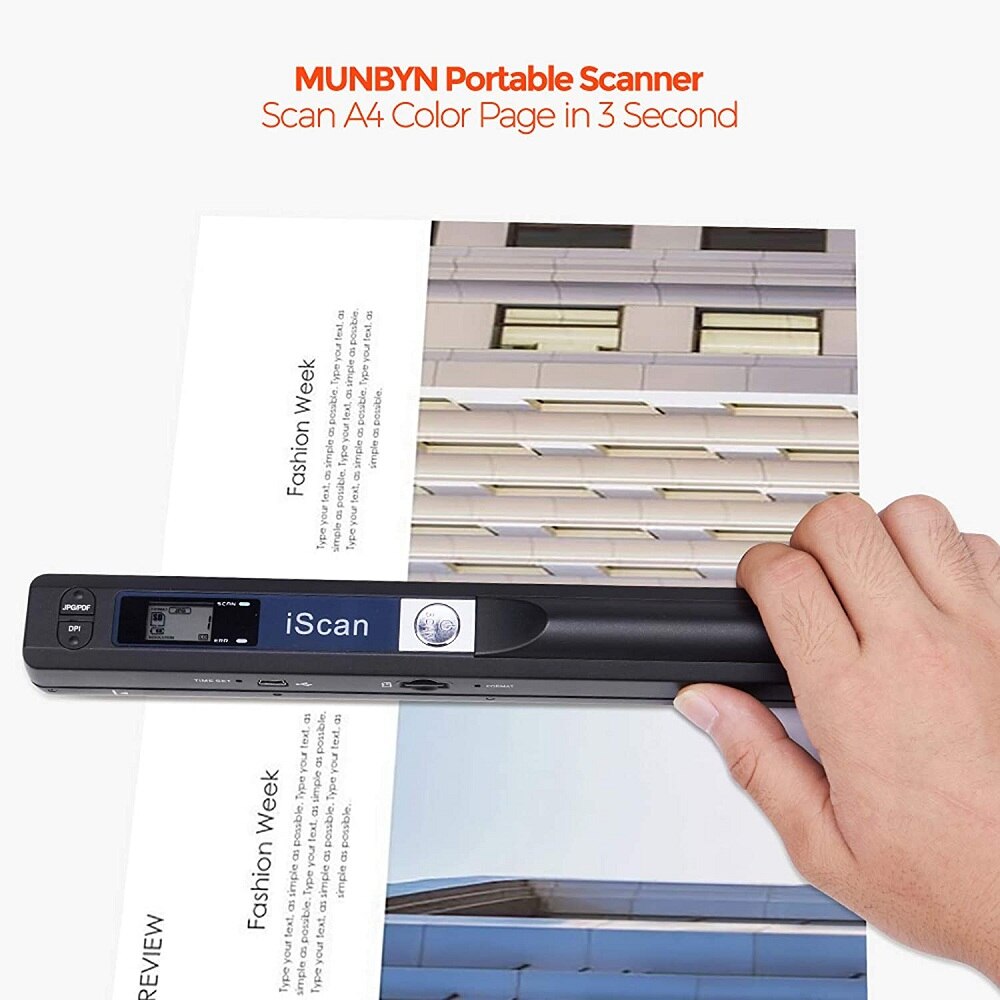 Draagbare Scanner 900 Dpi Handheld A4 Document Scanner Voor Business Foto Ontvangsten Boeken Ondersteuning Jpg/Pdf-Formaat