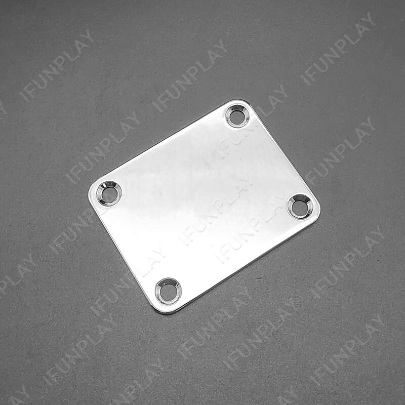 Placa de mástil de guitarra eléctrica, placa de Metal cromada para cuello de guitarra eléctrica TL