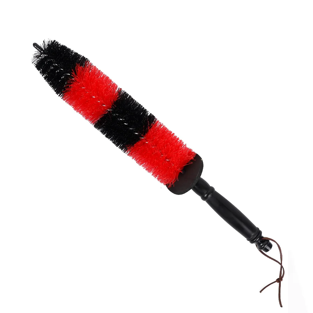 Universal bilhjul rengjøringsbørste lastebilmotor dekkfelgbørste multifunksjonell mikrofiber detaljering vaskebørster verktøy: Rød