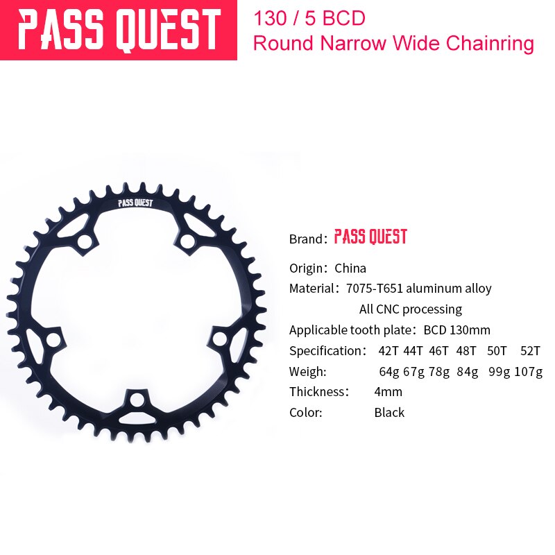 Pass quest road vouwfiets 130 bcd ronde smalle brede kettingblad fiets kettingblad 42t-52t crankstel tandplaat onderdelen