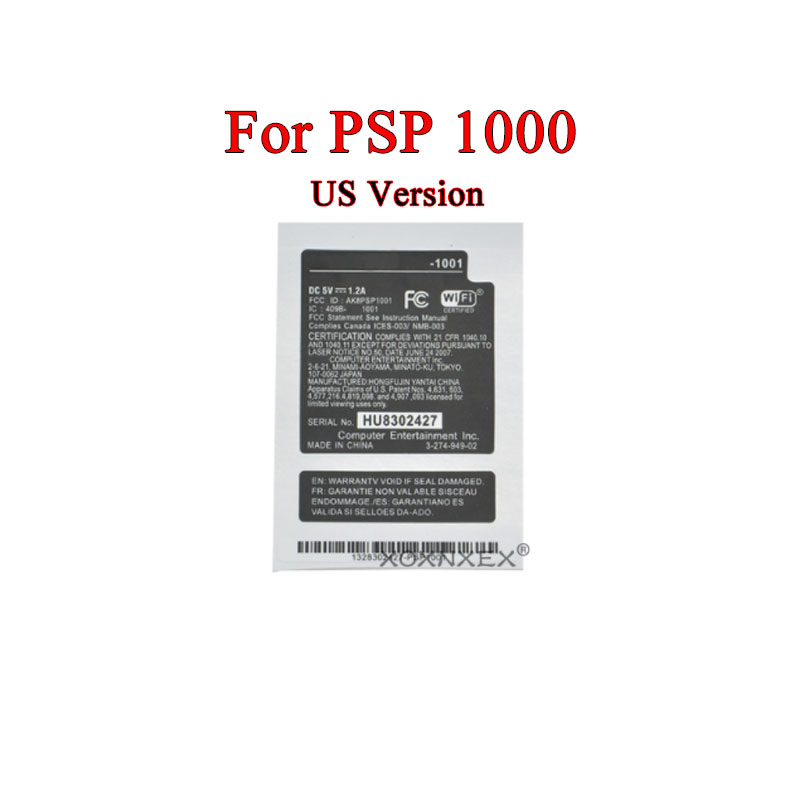 1pcs Sticker Lables JP US HK Version Replacement Console Sticker Seal Case Warranty Label For PSP1000 PSP 2000 PSP3000 Console