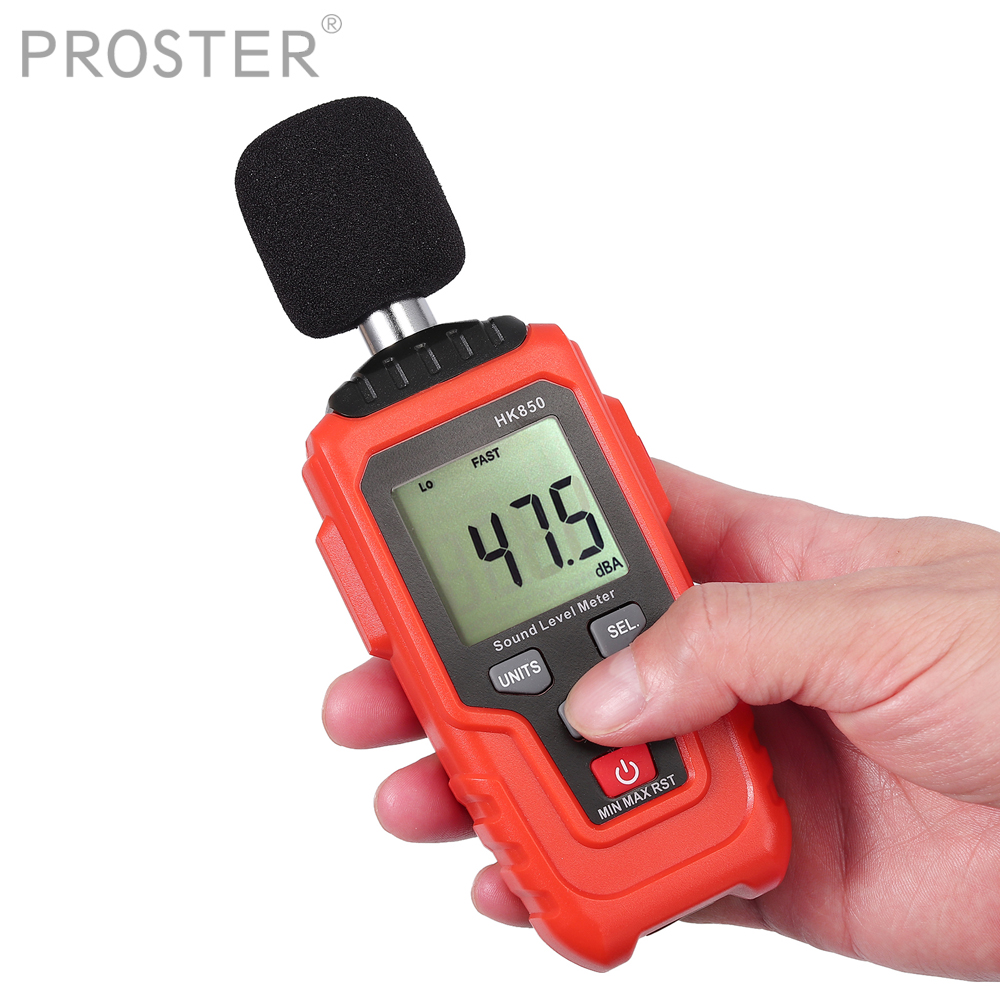 Proster for Digital Sound Level Meter 35dBA-135dBA with LED Backlight Display Portable 0.1dB Digital Sound Level Meter