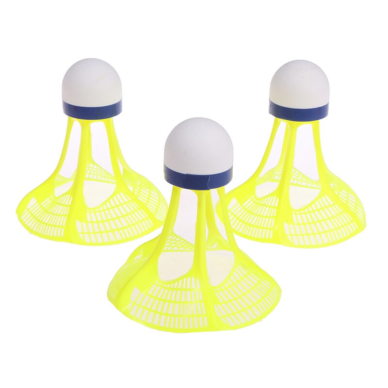 Original airshuttle utomhus badminton airshuttle plastboll nylon fjäderboll boll stabil motstånd 3 st / förpackning: Gul