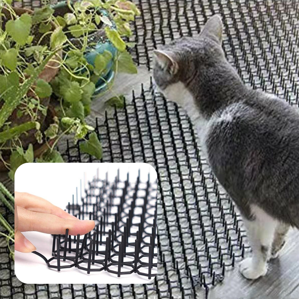 1Pc anti-Gatto picchi Zerbino anti-Arrampicata Recinzione Balcone Isolamento Giardinaggio anti-Gatto Spina rete canna Scoiattolo Repellente Forniture per Animali Domestici