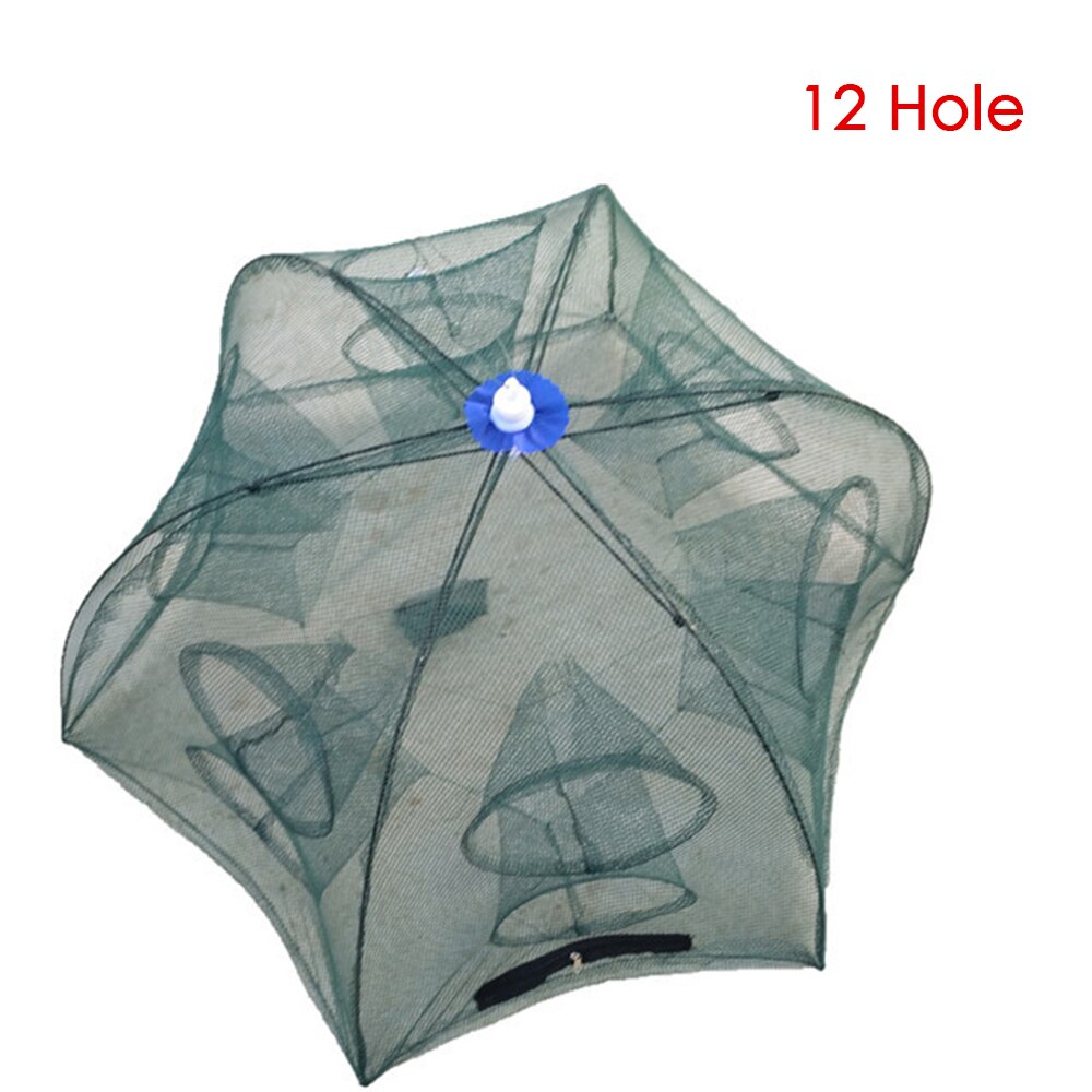 Filet de pêche pliable équipement de pêche main jeter filet avec parapluie protection automatique du poisson fournitures de pêche 4 importations (envoyer des sacs): 12  hole