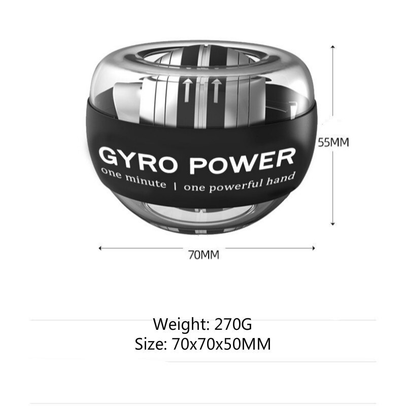 Self-starting Powerball Wrist Power Hand Ball Muscle Relax Spinning Wrist Trainer Exercise Equipment Strengthener With LED Light