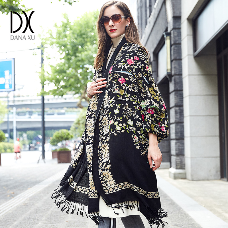 DANA XU Bufanda Mujer Wool Poncho Head Scarves Women Lady Carf And Warm Shawl Stoles Bandana Scarf Hijab Luxury Brand