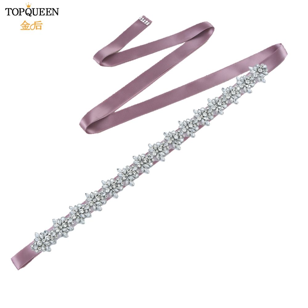 Topqueen s269 faixas de cristal de strass femininas dama de honra festa à noite cinto vestidos de noiva acessórios cintura cintos nupciais: antique violet