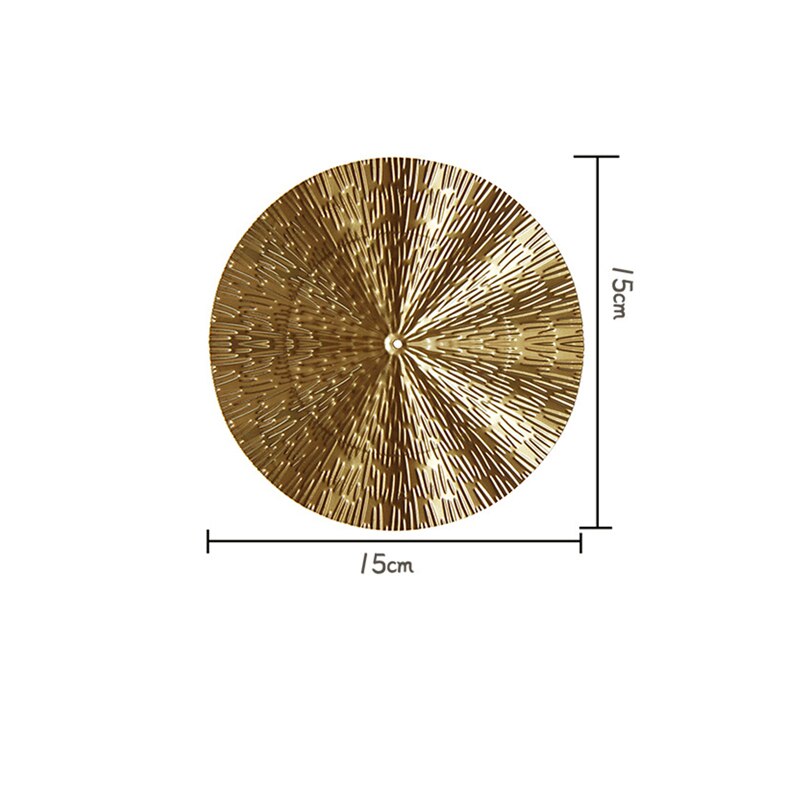 Nordisk lys luksus vægdekoration vedhæng moderne hjem metal dekoration håndværk bølgemønster sofa baggrund væg runde vedhæng: M diameter 15cm