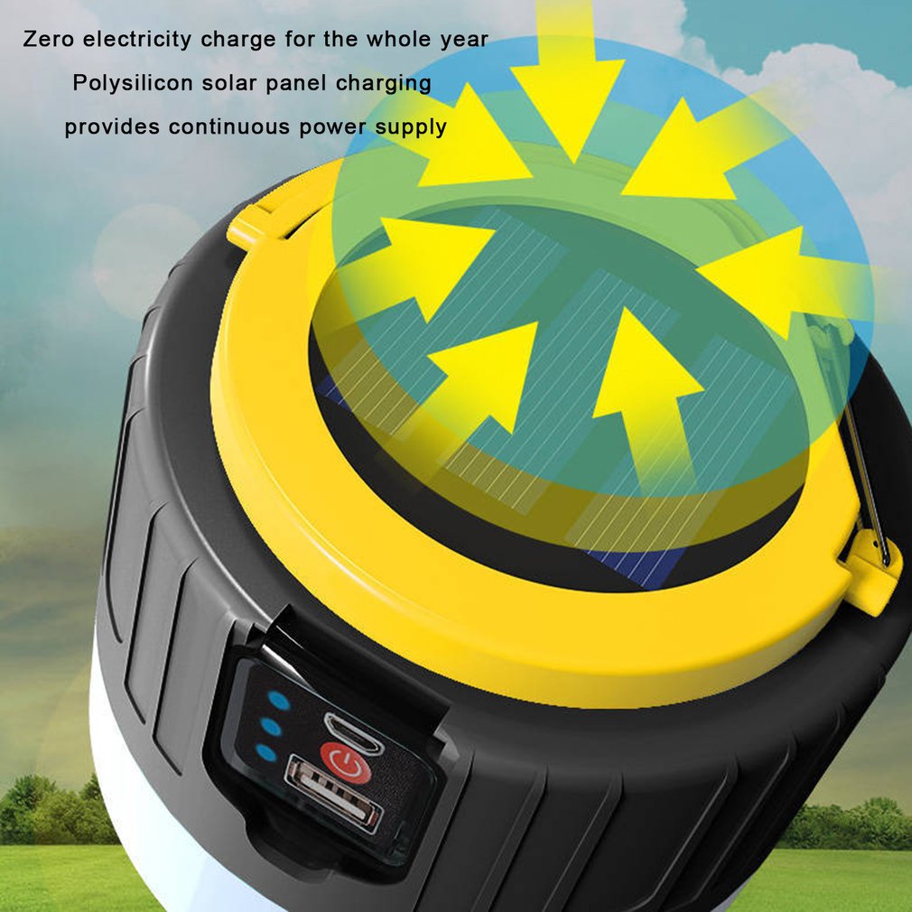 Led Solar Usb Rechargeable Remote Control Light Environmental Protection Solar Electric Display Portable Tent Light