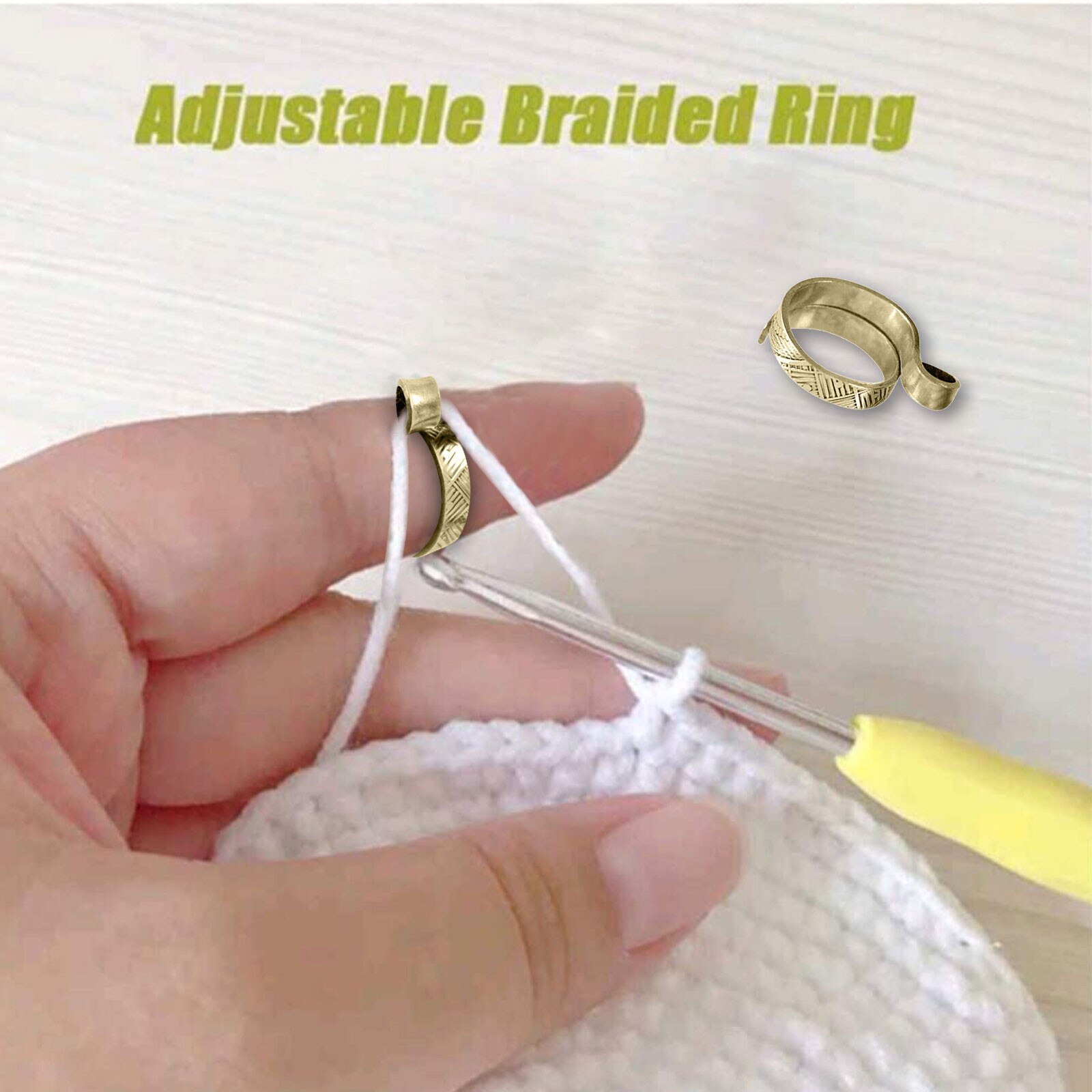 25# Adjustable Knitting Loop Crochet Loop Knitting Accessories Knitting Ring Adjust DIY Sewing Ring Finger Holder Knitting Ring