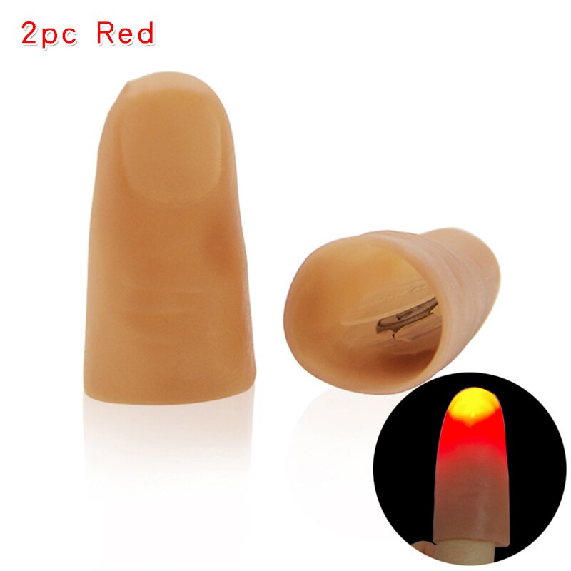 Magic Vinger Duimen Led Red Light Up Speelgoed Voor Volwassenen Kinderen Kids Magic Speelgoed Grappen Professionele Goocheltrucs props: 2pc Red