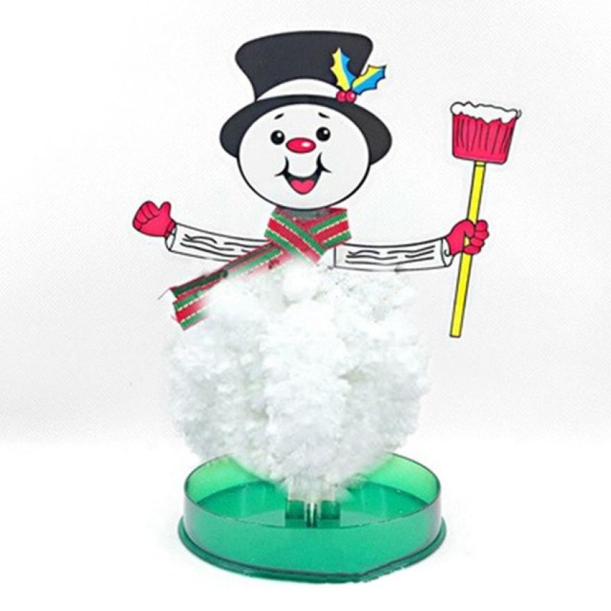 Árbol de Navidad para niños, árbol misterioso, crecimiento de cristal mágico, suministros para de Navidad de cumpleaños, árbol de cerezo, Santa, muñeco de nieve, decoración: Snowman