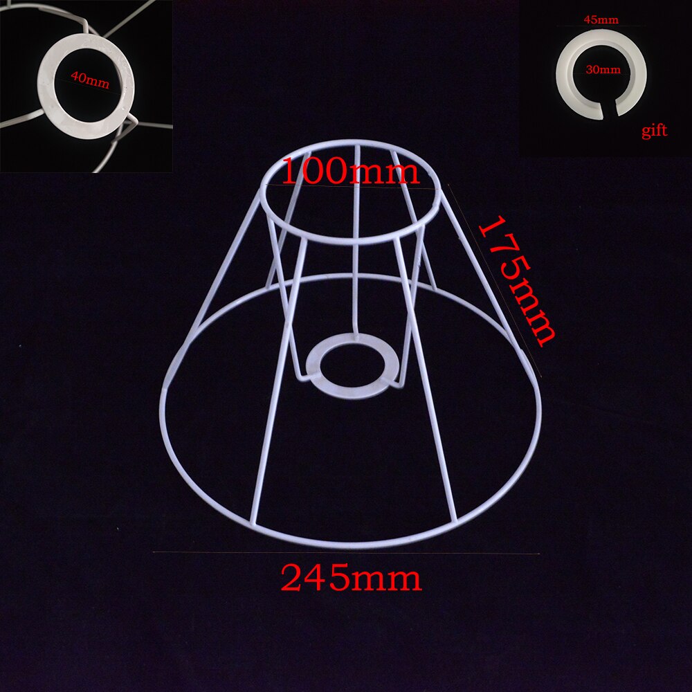Xianfan Circular Lampshade Frame Ring 17/23.5/25.5cm Diameter Lamp Light Shade DIY Making Kit Set Iron E27 Lampshade Frame: 100 and 245 and 175