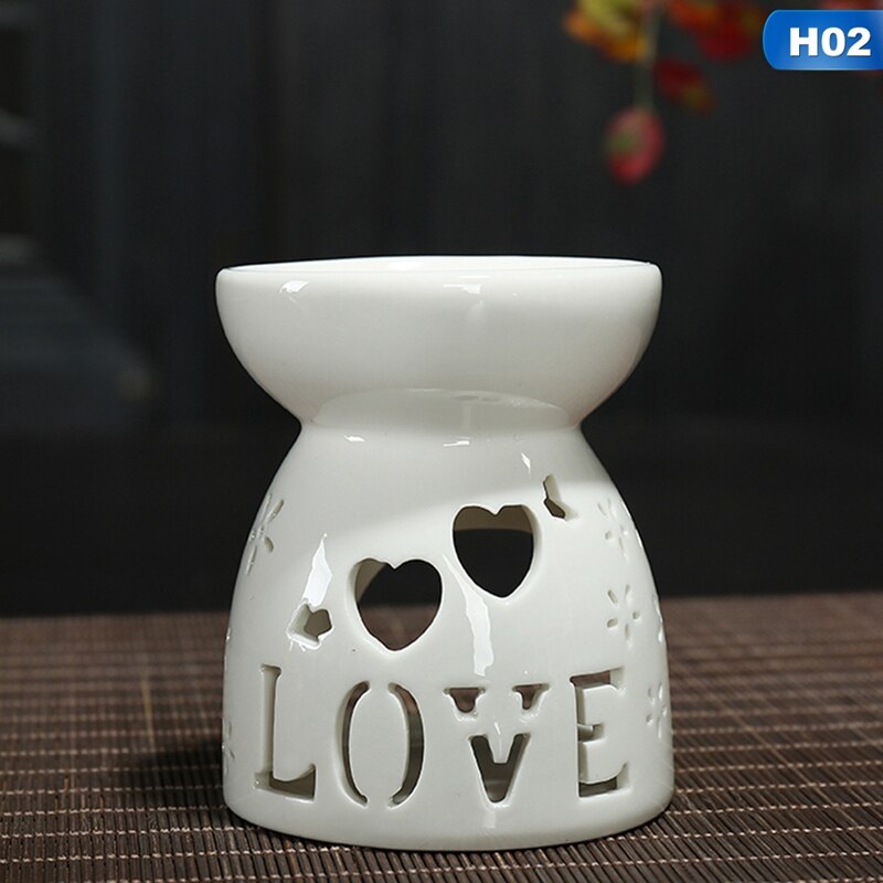 Ceramic Essential Aromatherapy Oil Burner Lamps Aroma Diffuser Home Living Room Candle Holder Oil Incense Burner: H02