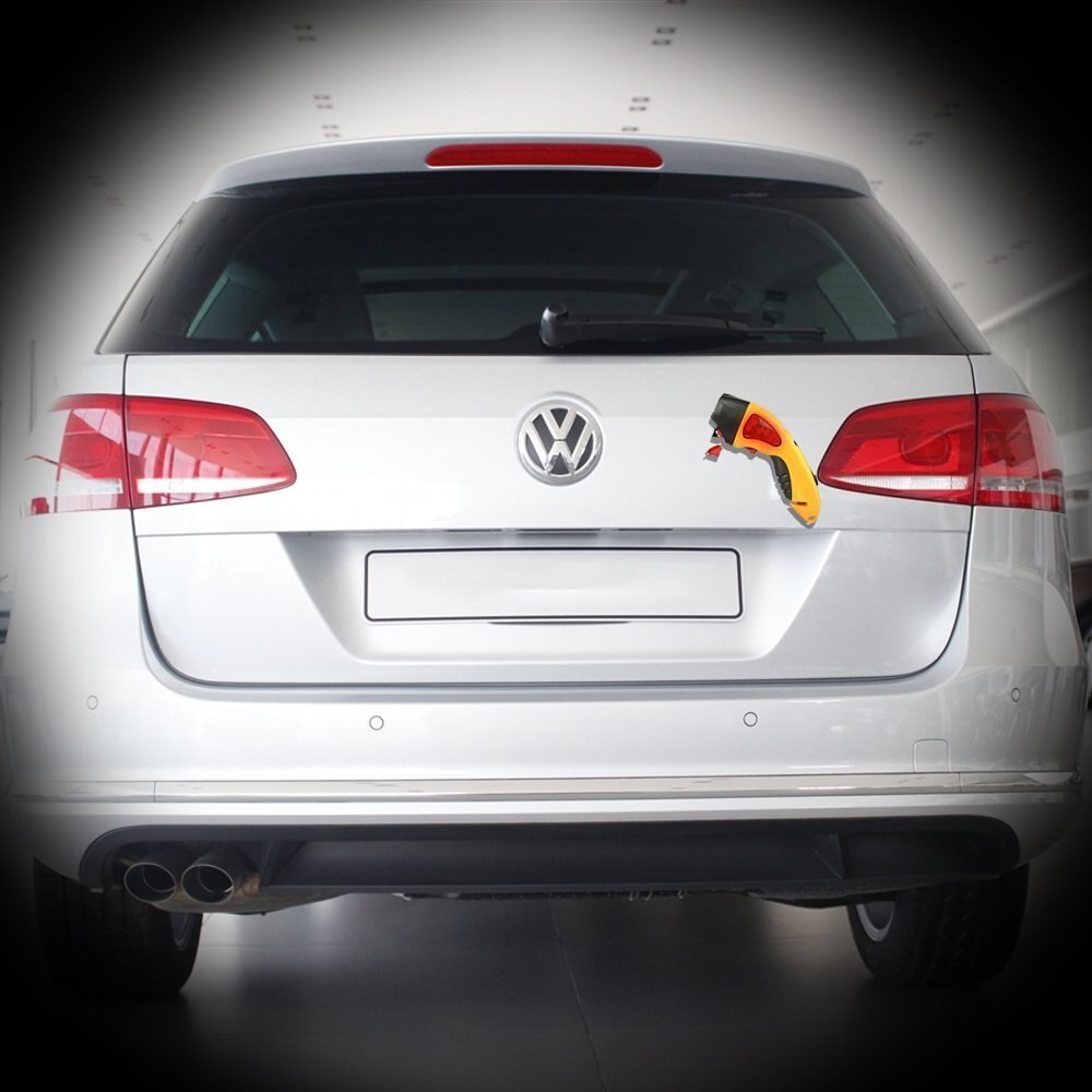 Waterproof Emergency Crank Flashlight with Wind Up Rechargeable LED lights, Window Breaker, Seatbelt Cutter, Red Light Flasher