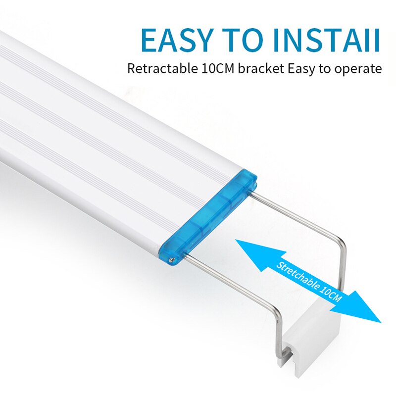 Éclairage led Super mince pour Aquarium 18-75CM, lampe Extensible et étanche à Clip pour Aquarium 90-260V