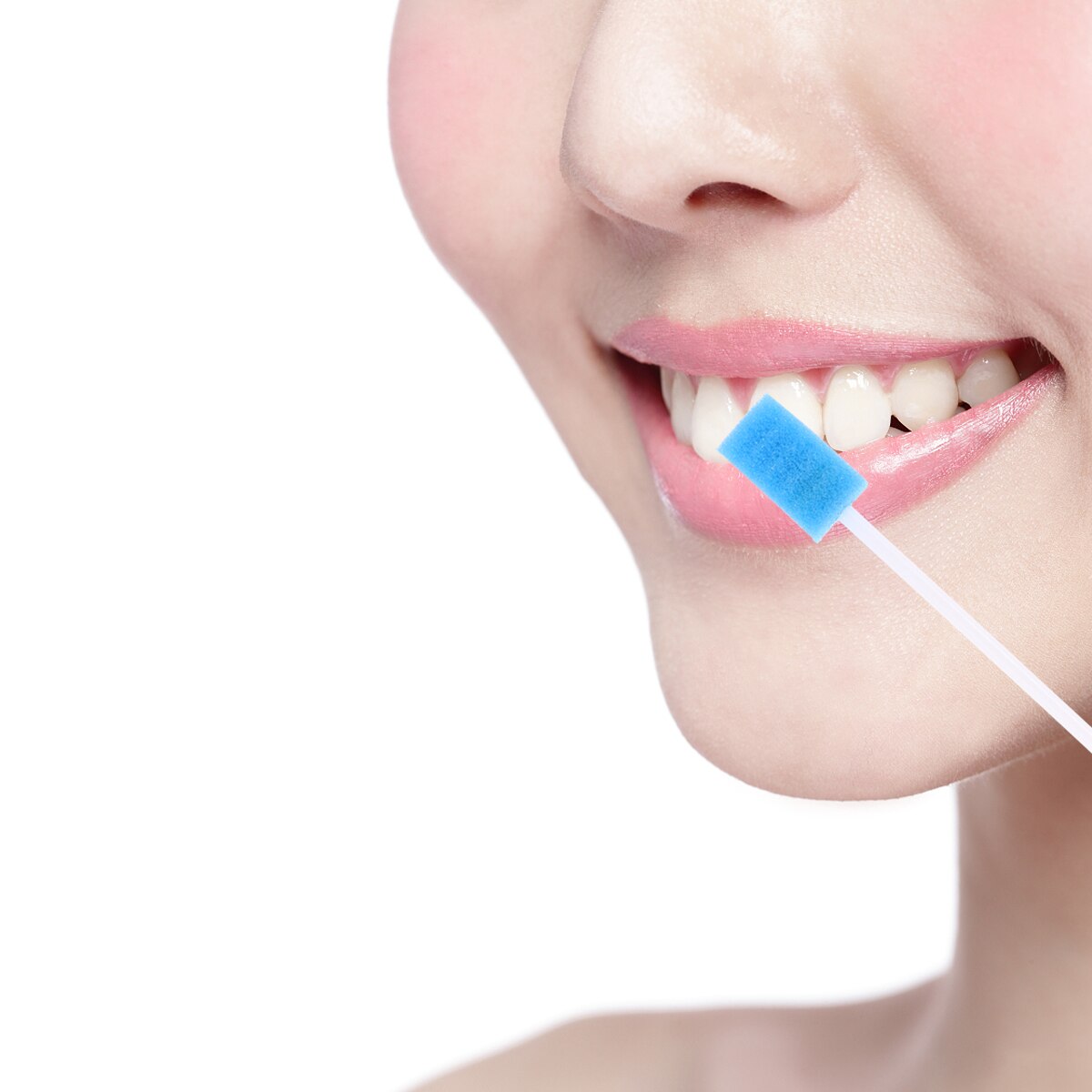 100Pcs Disposable Mouth Care Sponge Tooth Cleaning Sponge Swab Oral Care Sticks Blue