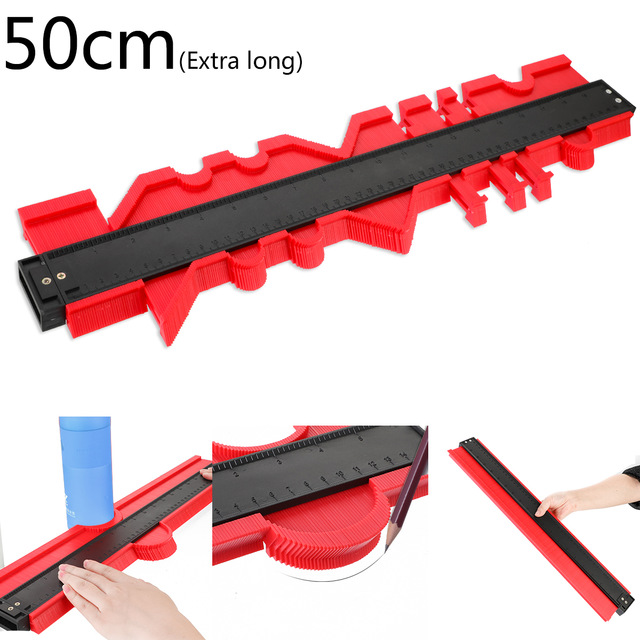 1/2PCS Shape Contour Gauge Duplicator Profile Measuring Tool Tiling Laminate Tiles Tools Plastic Contour Copy Duplicator: 50CM Red