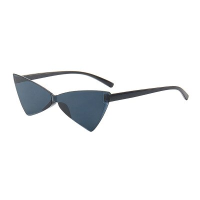 Frameless Cat Eye Sunglasses Women Triangle Small Size Frame Eyewear Reb Blue Green Lens Sun Glasses UV400: C1