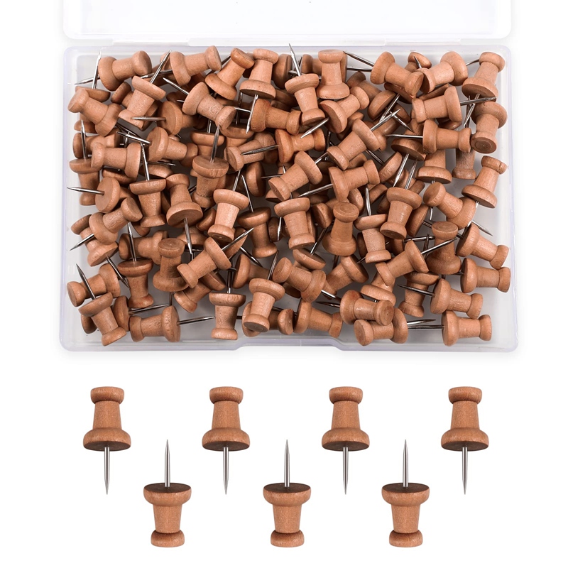 Hout Push Pins Kaart Kopspijkers Markering Pins Houten Kaart Duim Kopspijkers Met Metalen Punt Voor Kurk Bulletin Board Ambachtelijke Projecten